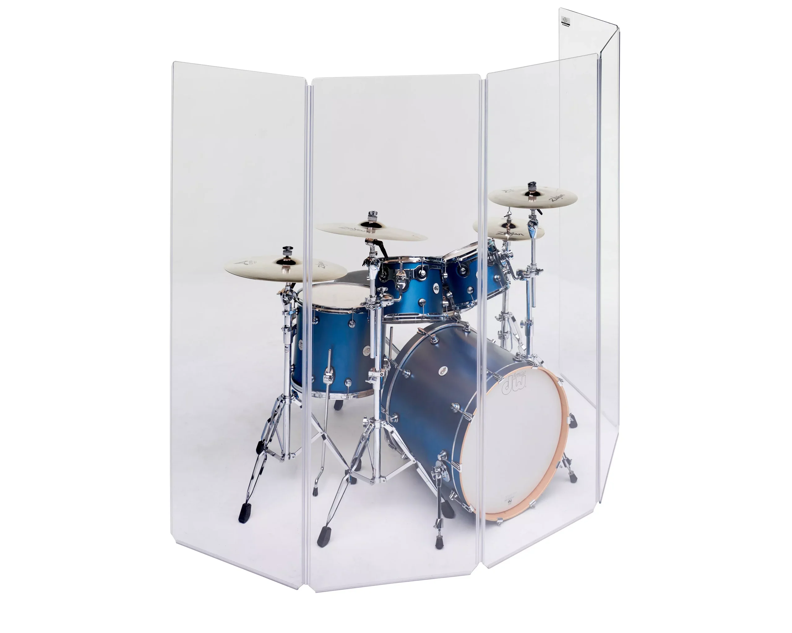 6.5 ft. Tall, Multi-Panel Acrylic Drum Shield with Flexible Full-Length Hinges and Cable Cutouts