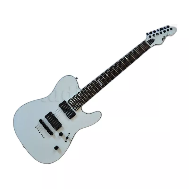 ESP E-II TE-7 Strings Electric Guitar in Snow White with Case