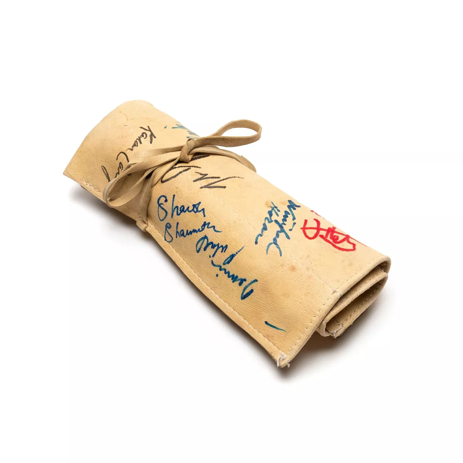 Leather Whistle Case Signed by Various Artists