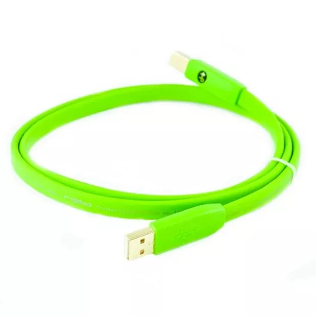 NEO Class B USB 2.0 A to B Flat Cable, 1.0m - Green
