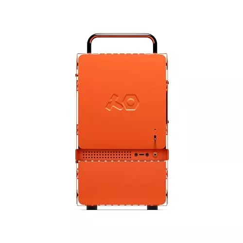 Teenage Engineering Computer-1 Mini-ITX Computer Case with Powder Coated Aluminum, Chrome Metal Handles, and Dual-Slot GPU, Do It Yourself, Small Form Factor PC Case Compatible with SFX Power Supply